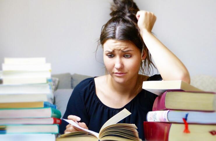 woman, books, youthful
