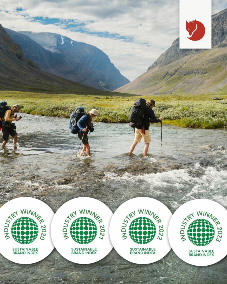 Že četrto leto Fjällräven najbolj trajnostna blagovna znamka v kategoriji outdoor oblačil