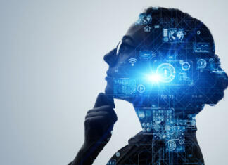 Praznujemo dan namenjen ženskam v ITK AI (Artificial Intelligence) concept. Deep learning. GUI (Graphical User Interface).