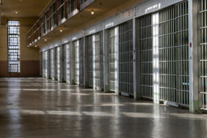 Bars to prison or jail cells.