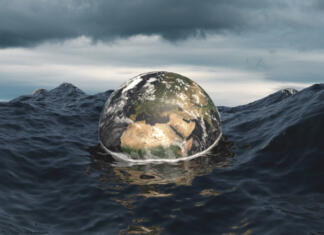 Študije beležijo rekordne dvige morja Global warming, climate change concept created with Blender. 3D illustration, 3D Render.
The image of the earth map is provided by NASA https://visibleearth.nasa.gov. (Collection of Maps https://visibleearth.nasa.gov/collection/1484/blue-marble)