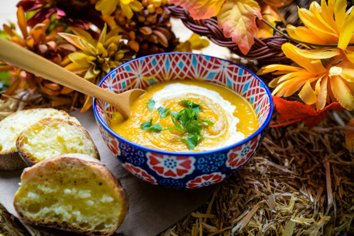 This autumn soup makes lunch time so enjoyable when you have something warm to eat on a chilly day.