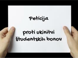 Peticija proti ukinitvi študentskih bonov