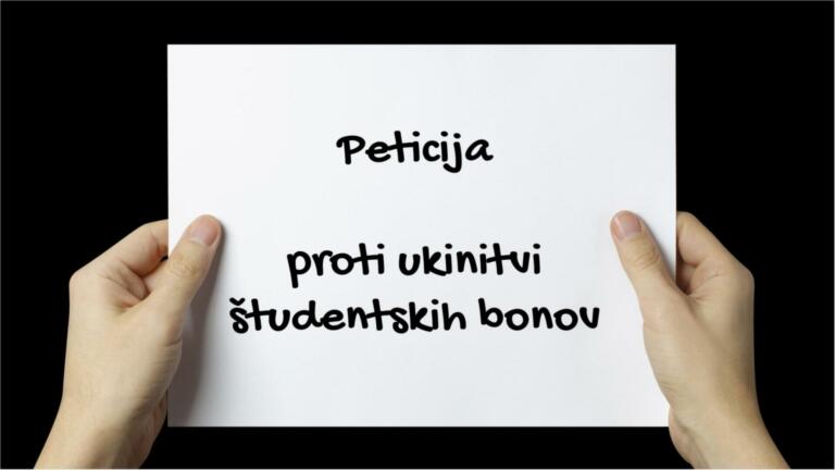 ŠOS s peticijo proti ukinitvi študentskih bonov!