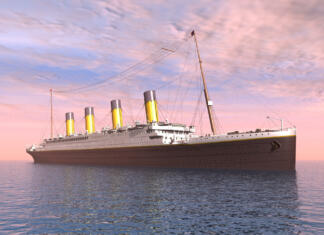 Computer generated 3D illustration with an Ocean Liner