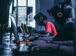 Gamers playing on Laptops