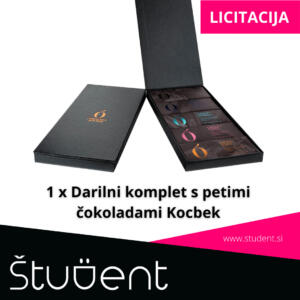 Licitacija za darilni komplet s petimi čokoladami Kocbek