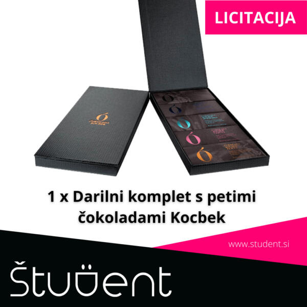 Licitacija za darilni komplet s petimi čokoladami Kocbek
