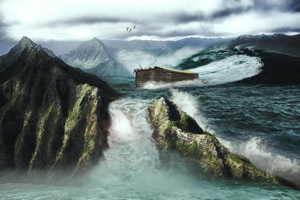 noah's ark, ship, animals