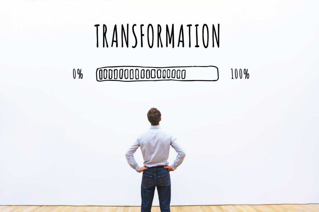 transformation business concept with progress bar