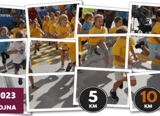 9. dobrodelni Postojnski tek Postojnski tek, slike otrok, ki tečejo