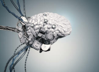Slovenski znanstveniki razvijajo vmesnike možgani-stroj 3d rendering robot brain with wires