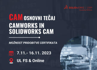 CamWorks in Solidworks CAM tečaj za pridobitev certifikata o znanju / 7.11. – 16.11. 2023 / UL FS