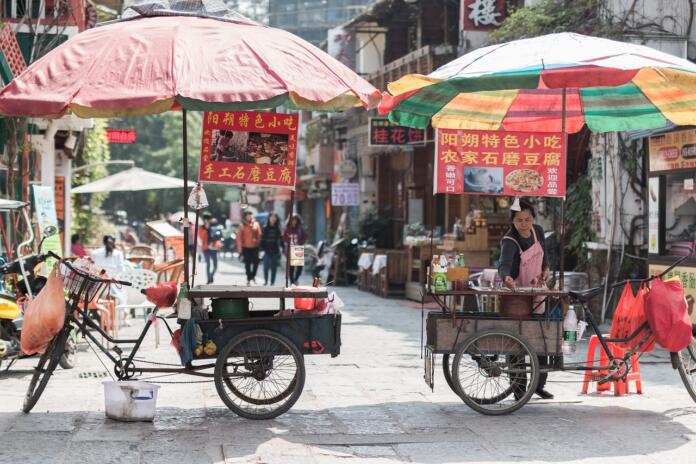 china, street, street vendors