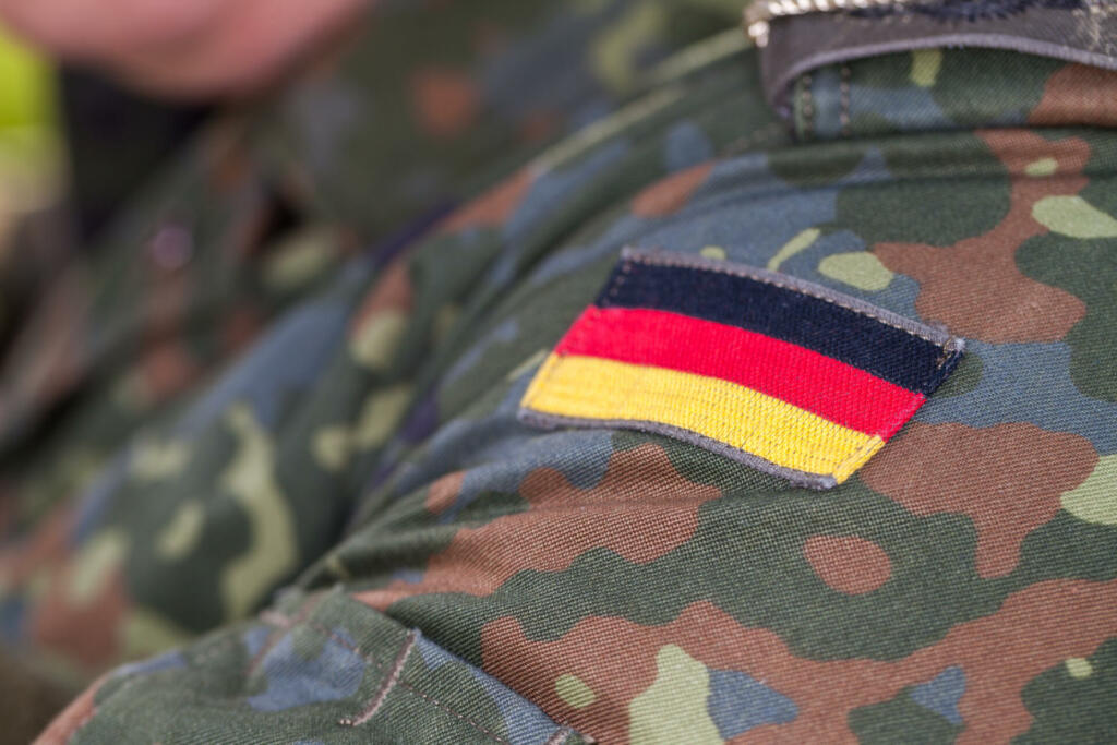 german flag on german army uniform