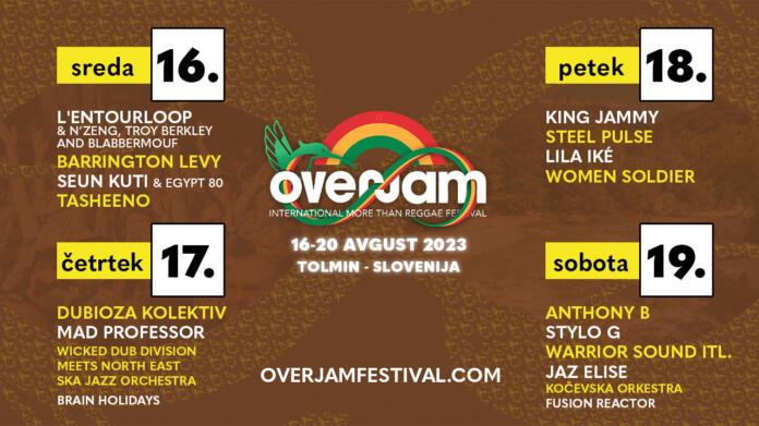 Overjam, 16-20. avgust, Tolmin, Slovenija in seznam nastopajočih