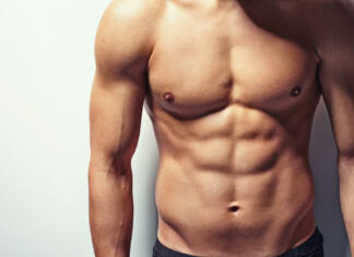 Telesna dismorfija ali kako do zdrave telesne samopodobe? Very muscular and sexy torso of young man with copy space