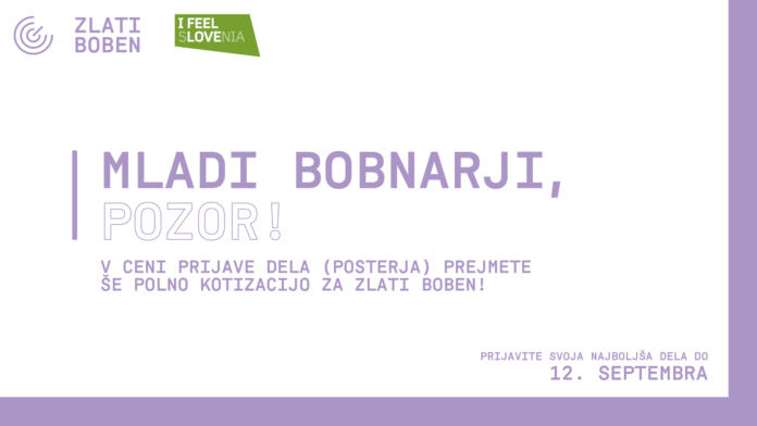 Mladi bobnarji, pozor! V ceni prijave dela (posterja) prejmete še polno kotizacijo za zlati boben! Prijavite svoja najboljša dela do 12. septembra.