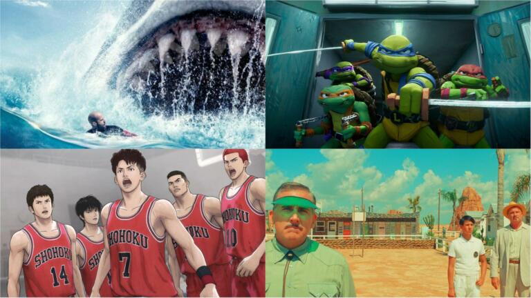 V kinu avgusta 2023: Megalodon, FeKK 2023, Ninja želve, Wes Anderson in anime The First Slam Dunk
