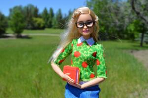 barbie, doll, books