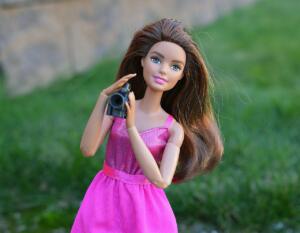 barbie, doll, camera