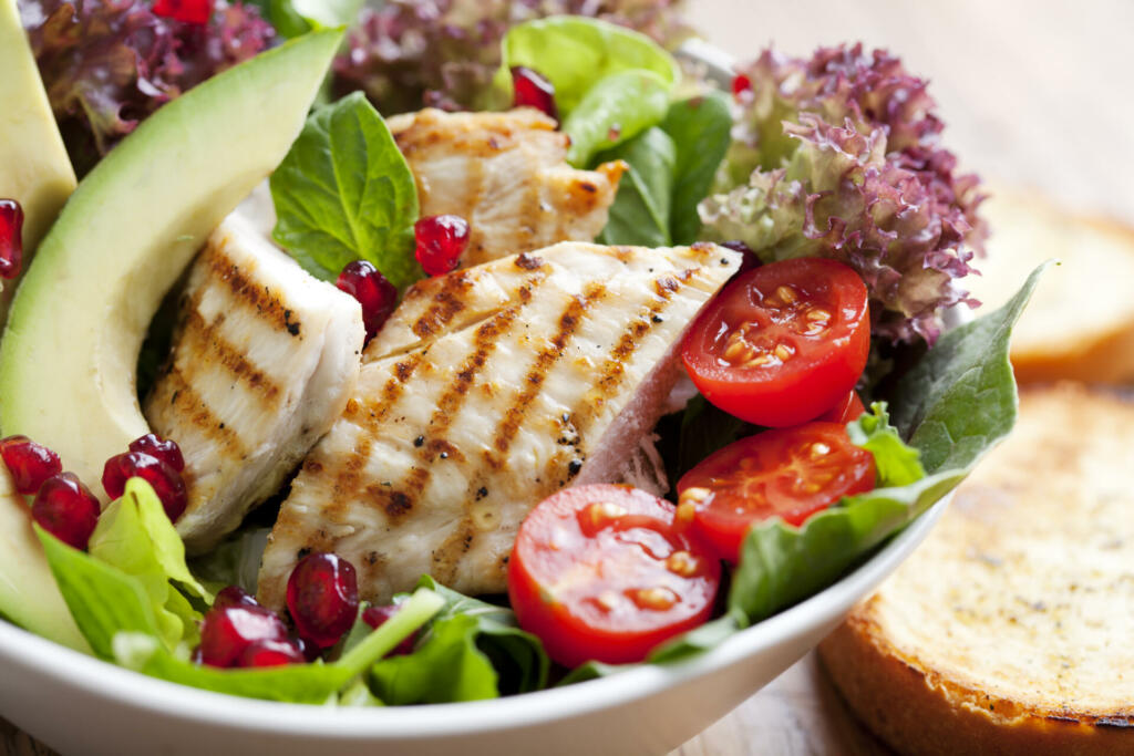 closeup of fresh chicken salad