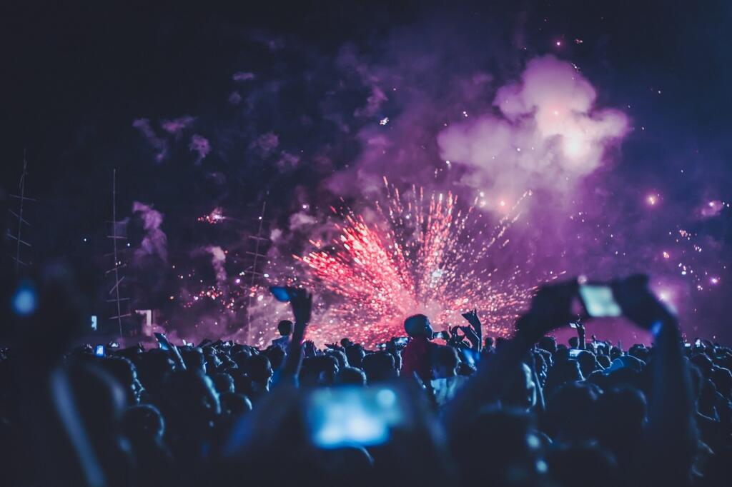 fireworks, people, background image