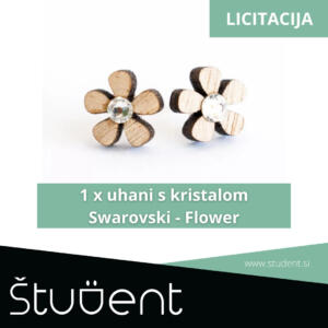 1 x uhani s kristalom Swarovski – Flower