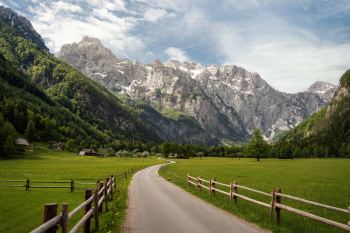 Logar Valley in Julian Alps, Slovenia taken in June 2022