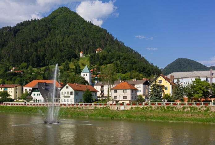 Small town of Laško, Slovenia, in a sunny summer afternoon