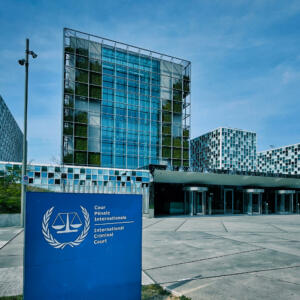 The Hague, Netherlands - April 11 2022 : an overview of the buildings of the international criminal court ICC CPI in The Hague