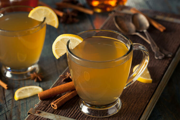 Warm Hot Toddy with Lemon Bourbon and Spices