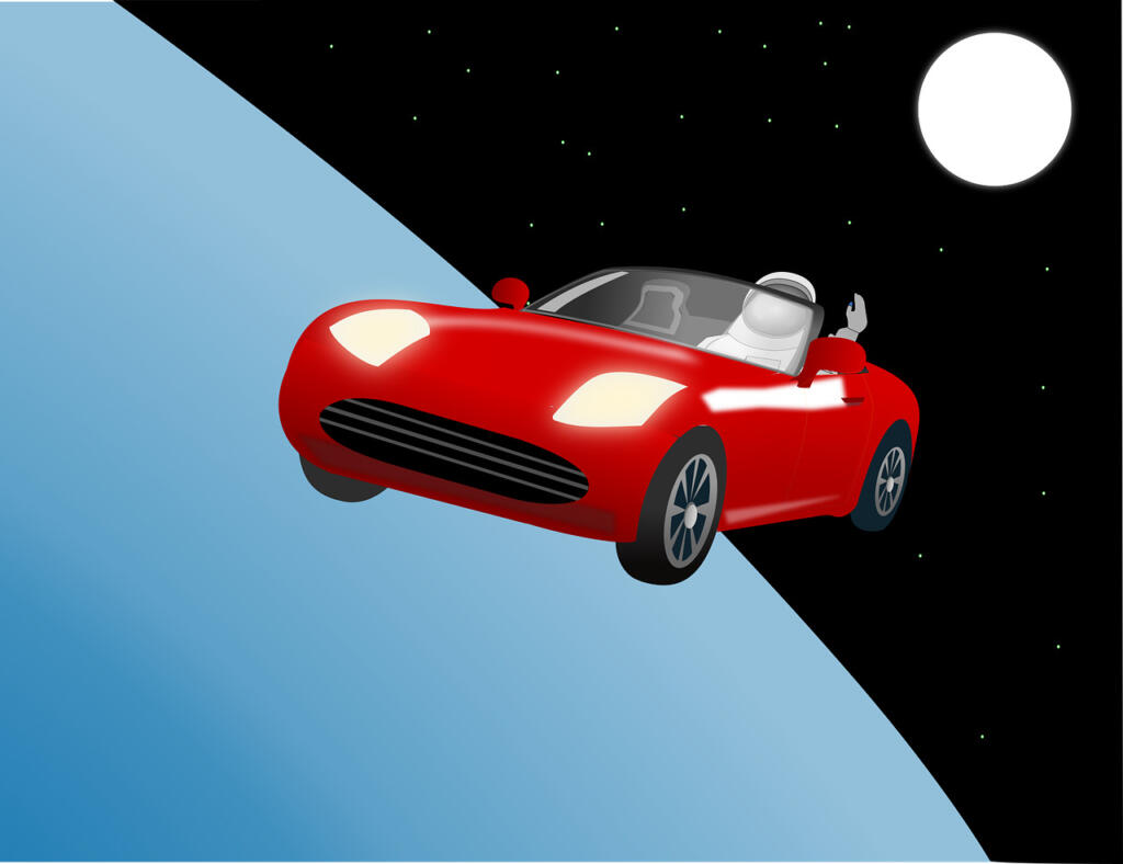 car, roadster, space