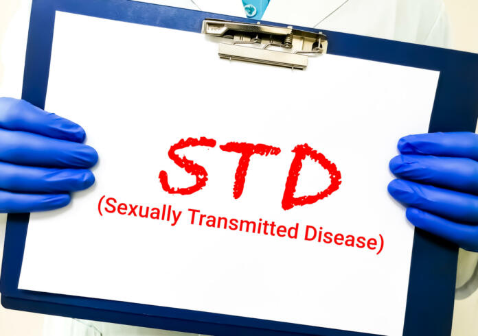 STD (Sexually Transmitted Diseases) term with medical equipment's. HIV, HBV, HCV, Syphilis STD ,STOP STD. Medical and healthcare concept.