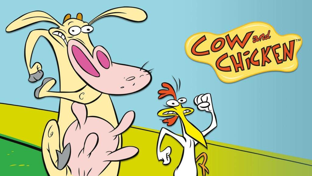 Cow and chicken cartoon