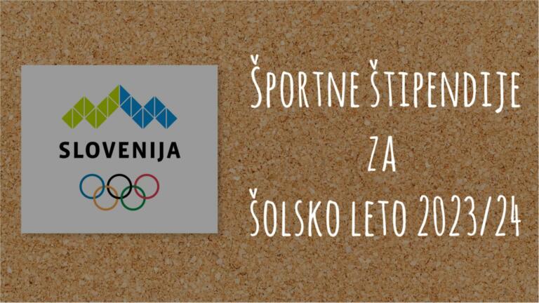 Objavljen razpis za športne štipendije v letu 2023/2024!