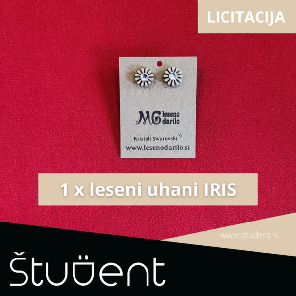 1 x uhani s kristalom Swarovski – Iris