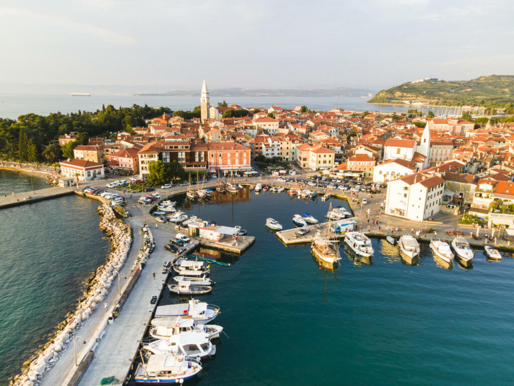 Drone View of Izola in Slovenia.