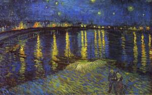 oil painting, night view, van gogh