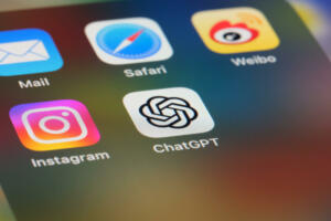 Shanghai,China-May 19th 2023: close up ChatGPT official app icon on screen.
