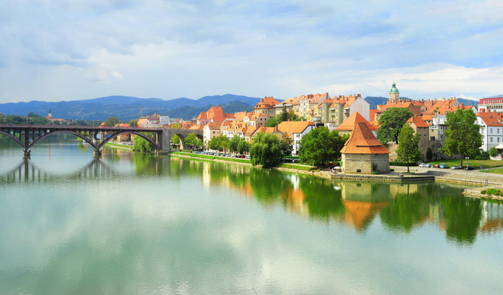 Skyline view of Maribor city, Slovenia