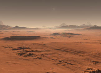 Prvič uporabljena nova metoda za raziskovanje Marsa. Kaj je razkrila? Sunset on Mars. Martian landscape. 3D illustration