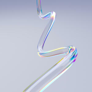 3d glass streamline design element, abstract pipe shaped wave, 3d rendering