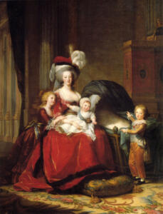 Marija Antoaneta in njeni trije otroci, Marija Terezija, Ludvik Karl (v njenem naročju) in Ludvik Jožef