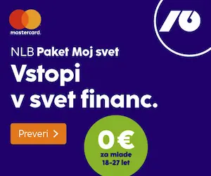 NLB paket Moj svet. Vstopi v svet financ. 0 € za mlade 18-27 let.