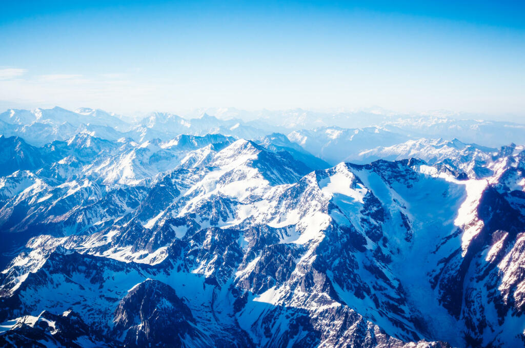 Airplane view of the mountains