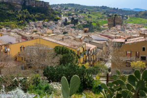 The rooftops of Corleone on the island of Sicily, Italy