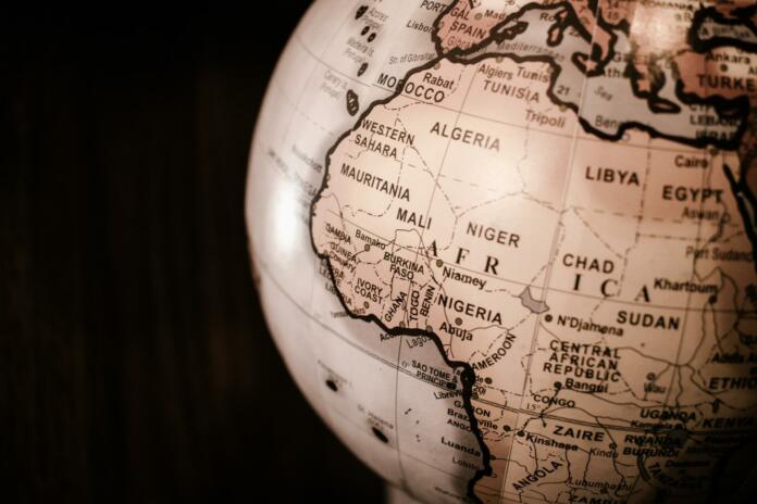 Africa on the globe