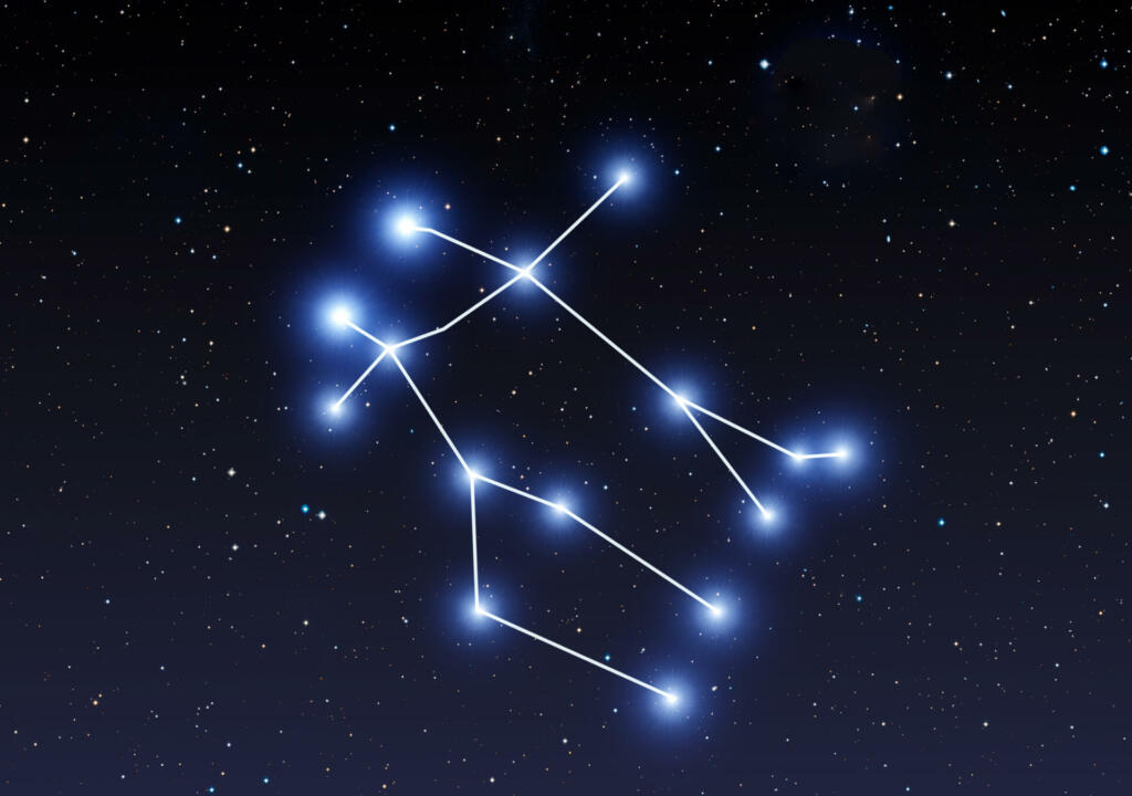 Gemini constellation on the starry sky