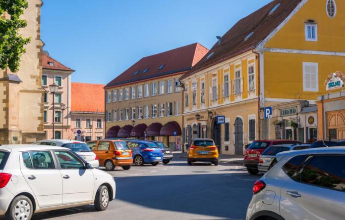 Maribor, Slovenia - August 09, 2019: Street view in historical center of Maribor, Lower Styria, Slovenia